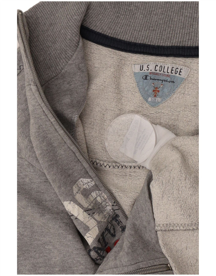 Champion Mens Boston Graphic Tracksuit Top Jacket Large Grey Cotton
