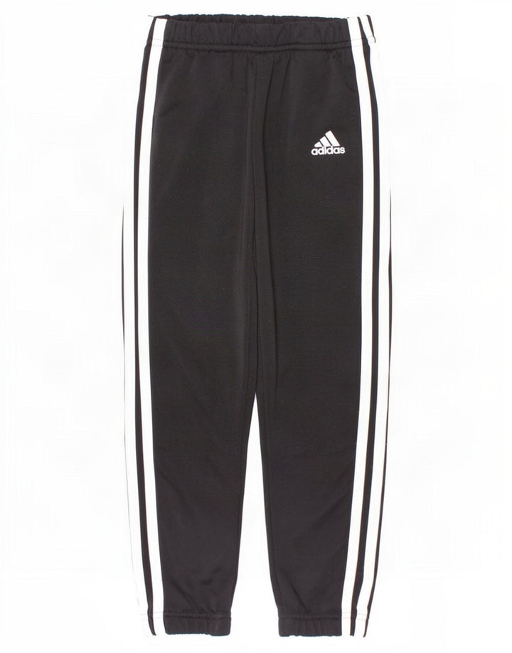 Adidas Boys Tracksuit Trousers Joggers 4-5 Years Black Polyester