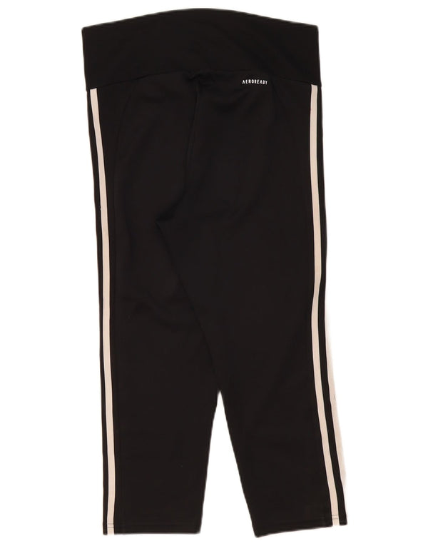 Adidas Womens Aeroready Capri Leggings UK 12/14 Medium Black Polyester