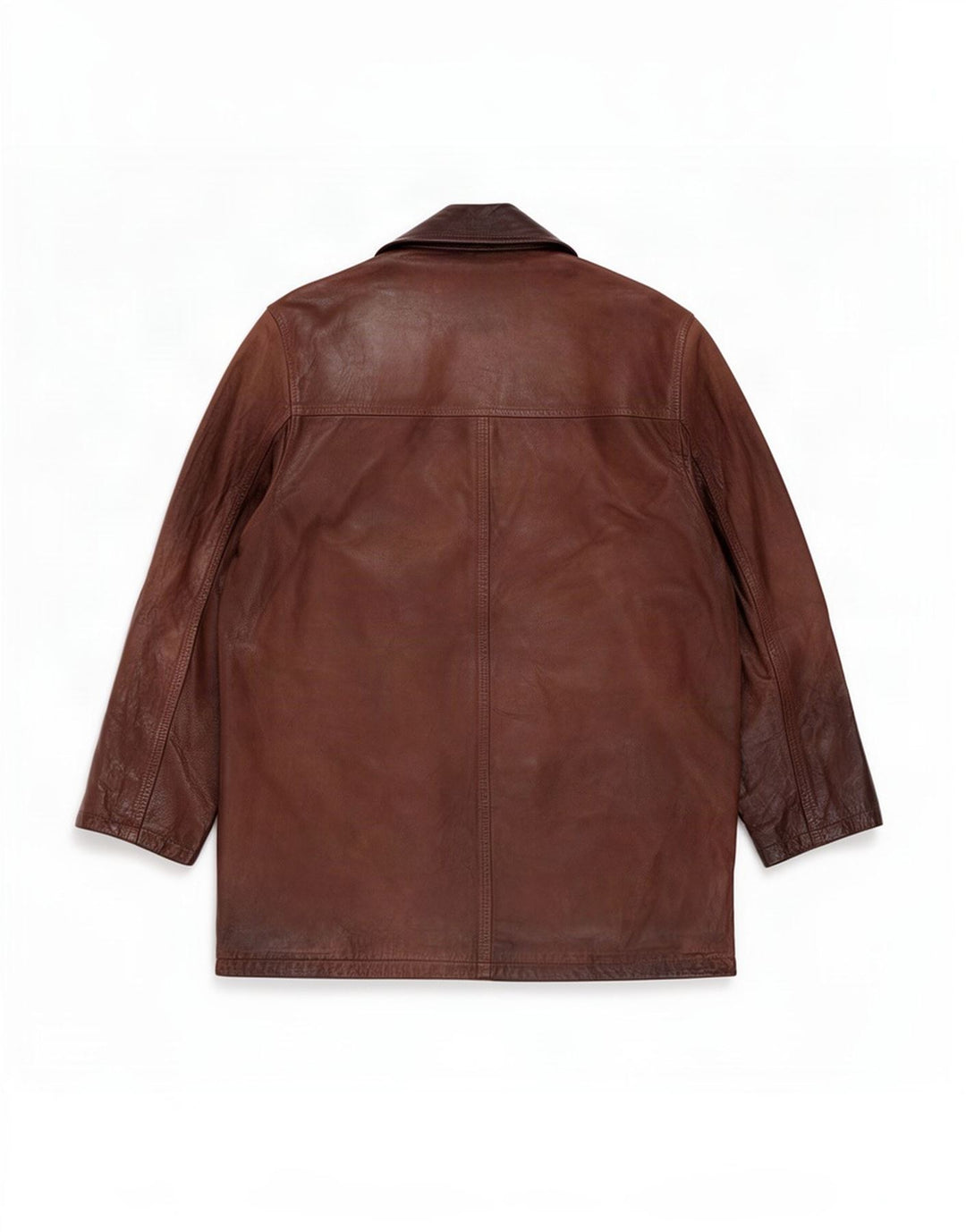 E.B. Company Mens Leather Coat UK 38 Medium Brown