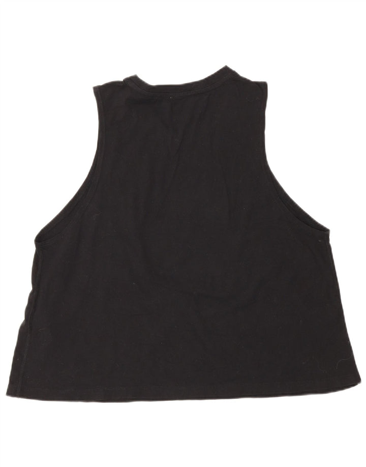 Dkny Womens Graphic Vest Top UK 16 Large Black Cotton