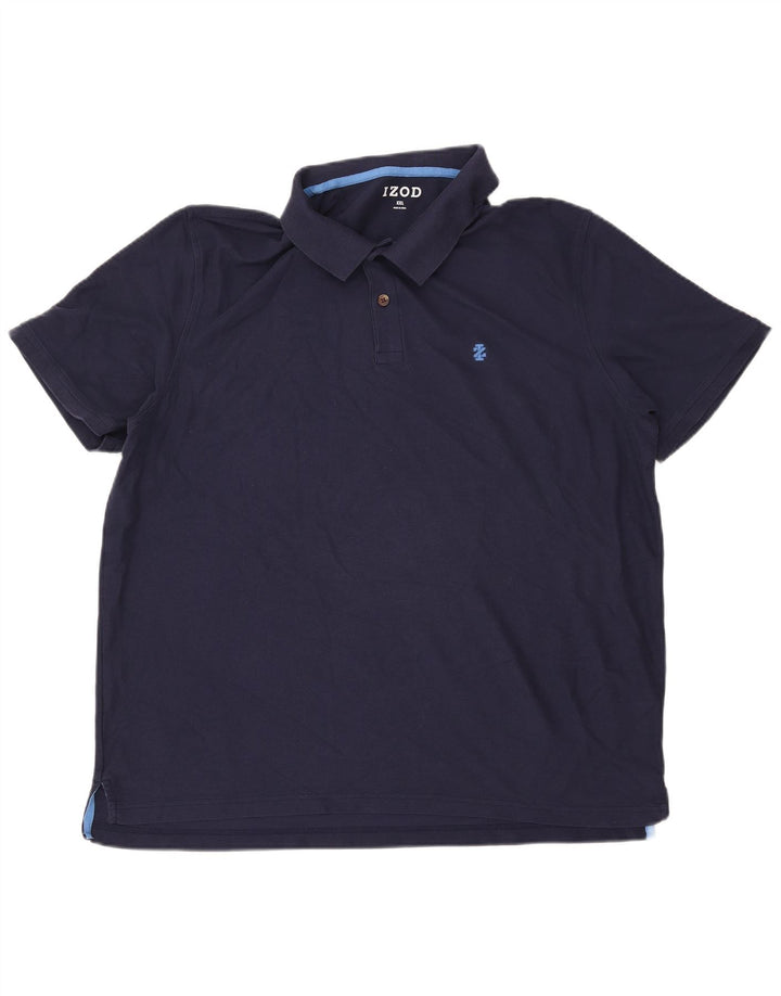 IZOD Mens Polo Shirt 2XL Navy Blue Cotton
