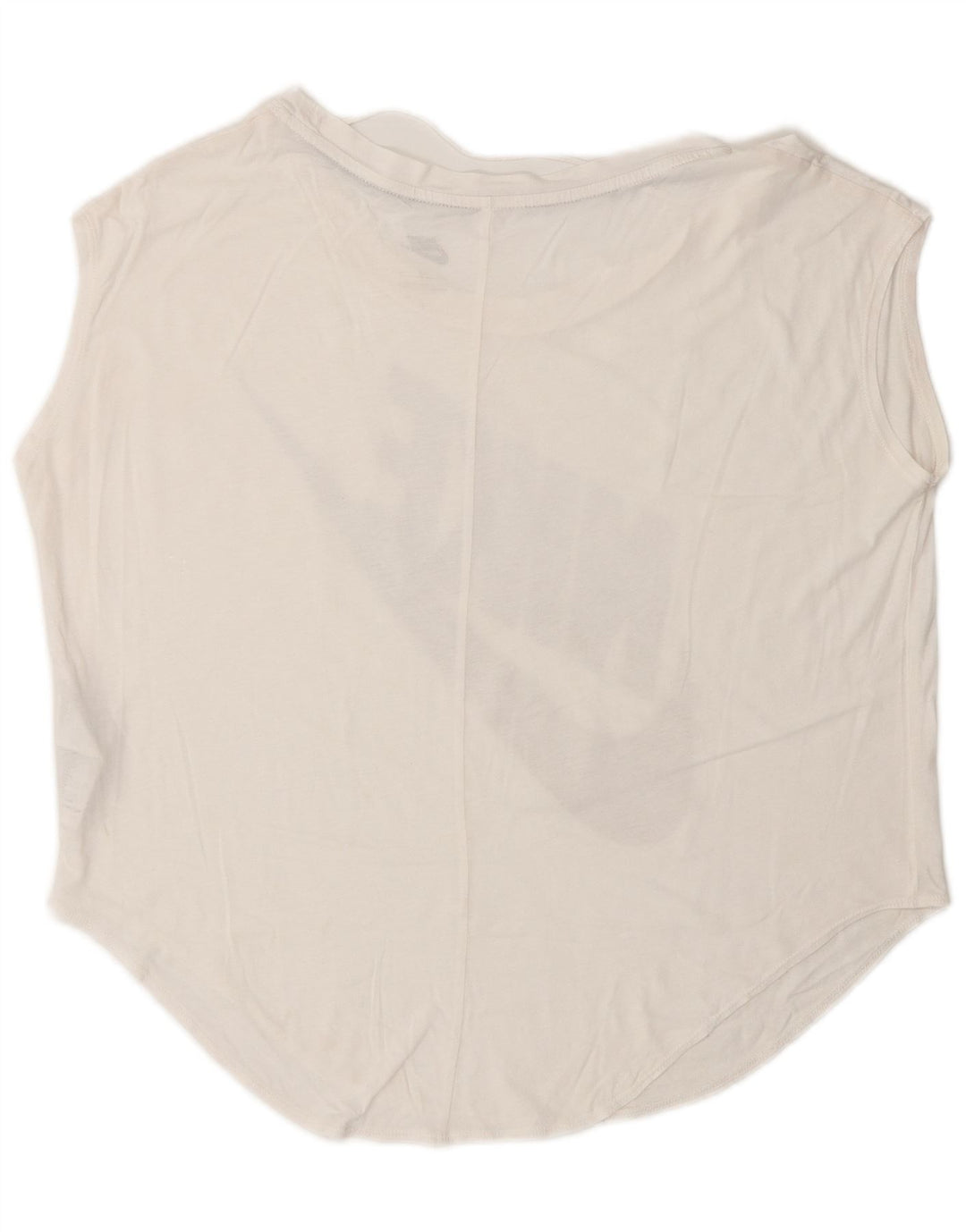 NIKE Womens Oversized Graphic Vest Top UK 14 Medium White Cotton