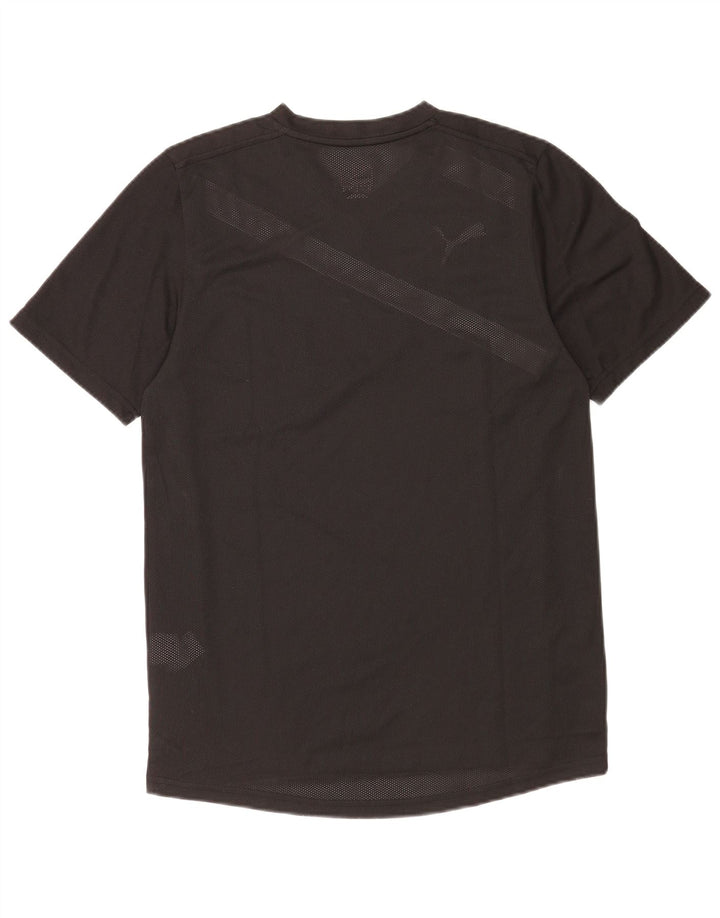 Puma Mens T-Shirt Top Small Black Striped Polyester