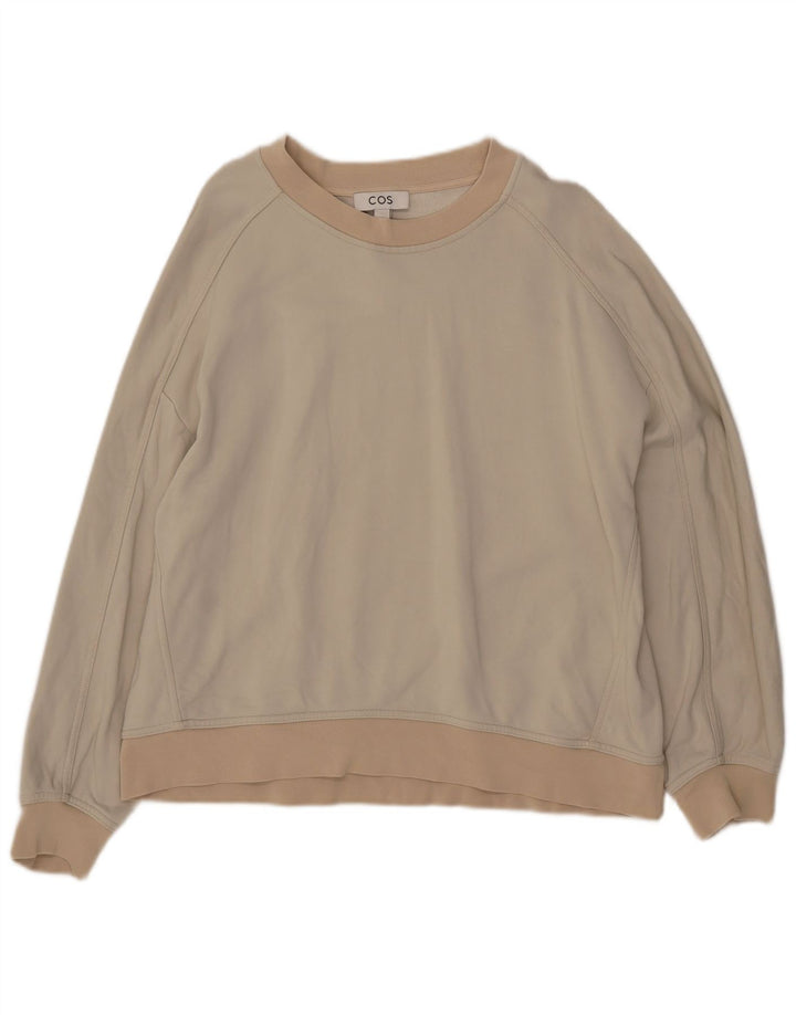 Cos Womens Sweatshirt Jumper UK 14 Medium Beige Polyamide