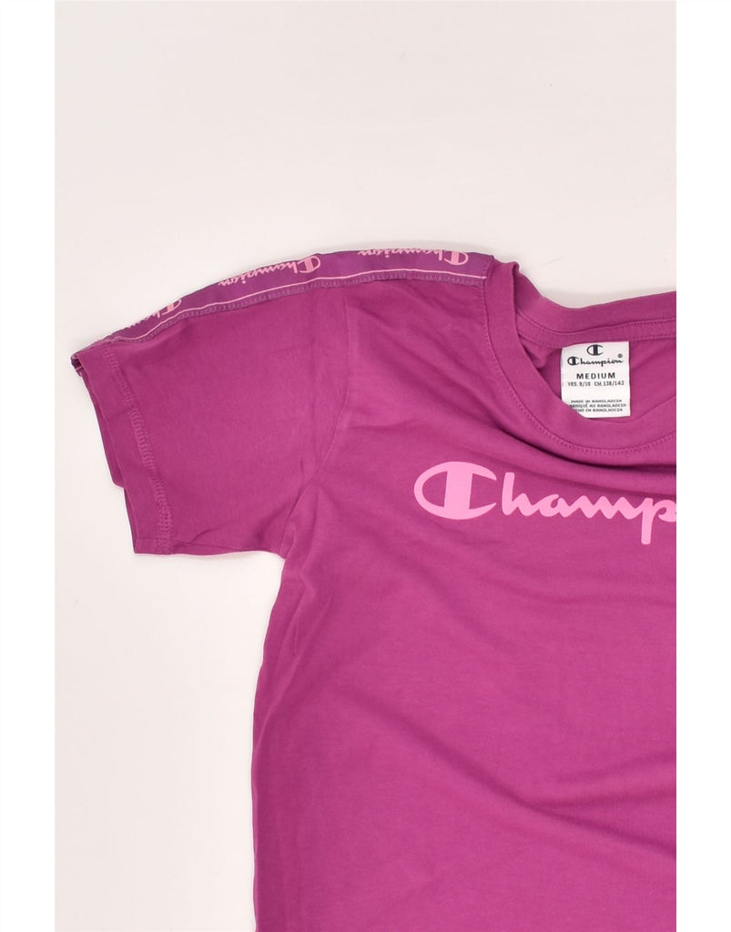 CHAMPION Girls Graphic T-Shirt Top 9-10 Years Medium Purple Cotton | Vintage Champion | Thrift | Second-Hand Champion | Used Clothing | Messina Hembry 