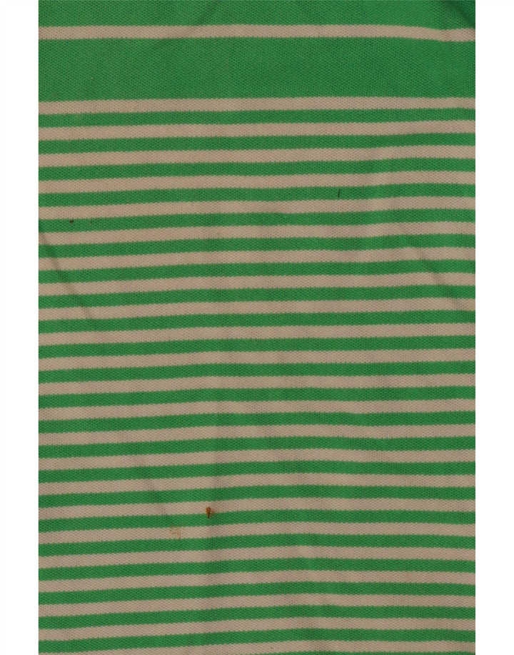 TOMMY HILFIGER Girls Polo Shirt 11-12 Years Green Colourblock Cotton