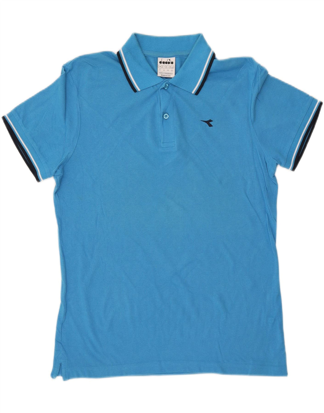 DIADORA Mens Polo Shirt Small Blue Cotton