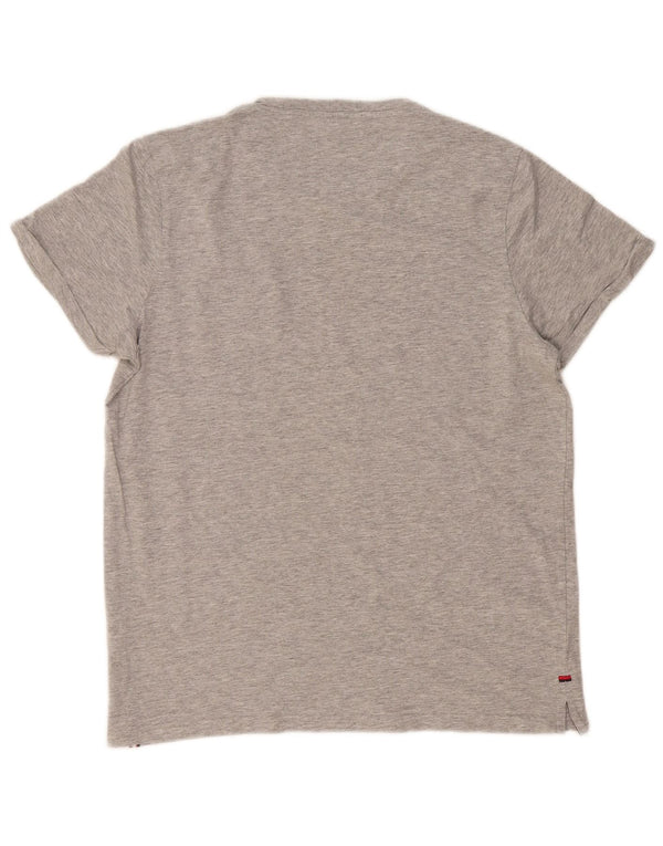 Kangol Mens T-Shirt Top Large Grey Flecked Cotton