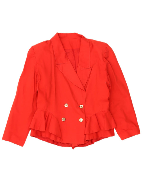 Vintage Womens Double Breasted Blazer Jacket UK 14 Medium Red