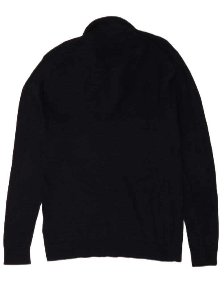 Jack & Jones Mens Zip Neck Jumper Sweater Small Navy Blue Cotton