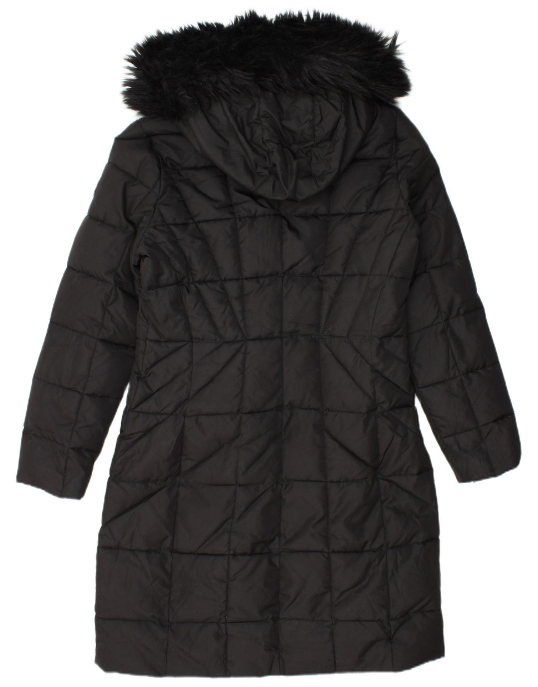 CALVIN KLEIN Womens Oversized Hooded Padded Coat UK 10 Small Black