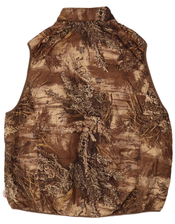 REALTREE Mens Reversible Gilet IT 54/56 3XL Brown Camouflage Polyester