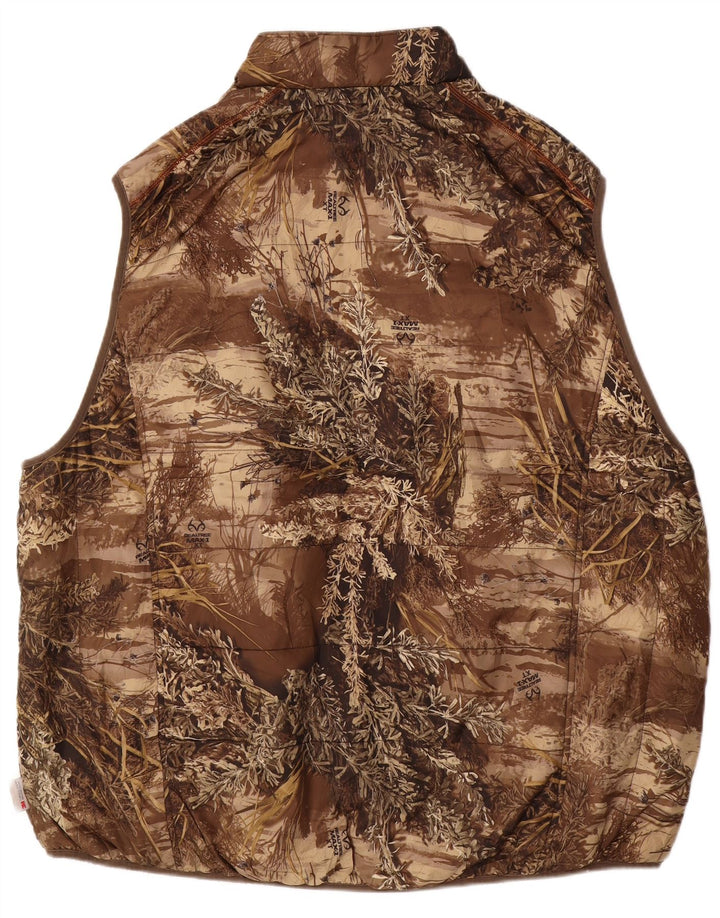 REALTREE Mens Reversible Gilet IT 54/56 3XL Brown Camouflage Polyester