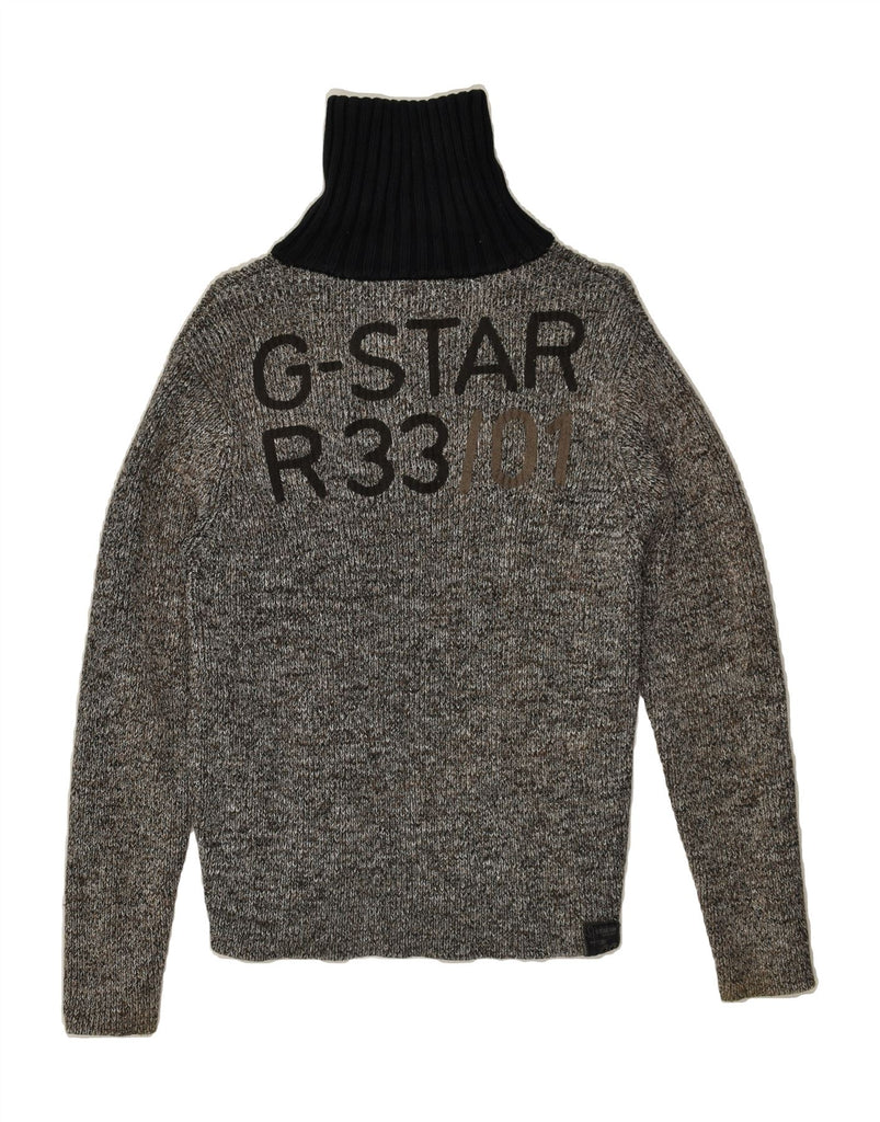 G-STAR Mens Graphic Cardigan Sweater Medium Grey Cotton | Vintage G-Star | Thrift | Second-Hand G-Star | Used Clothing | Messina Hembry 