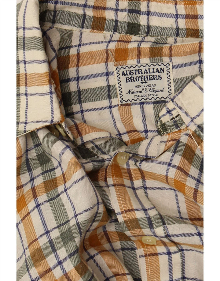 Vintage Mens Flannel Shirt Large Multicoloured Check