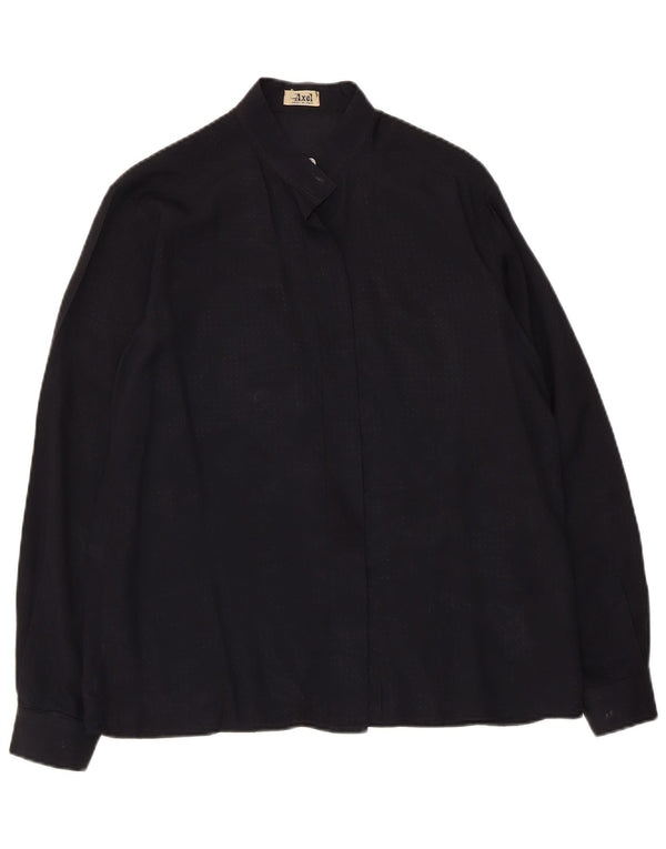 Vintage Womens Shirt Blouse IT 46 Large Black Acetate
