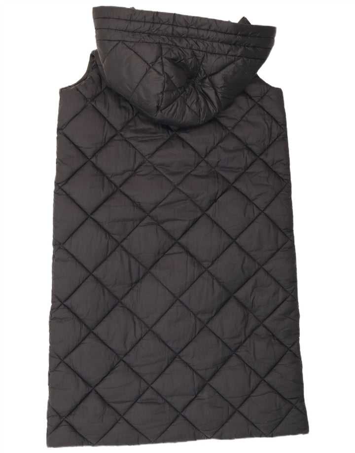 Barbour Womens Oversized Hooded Longline Padded Gilet UK 12 Medium Black