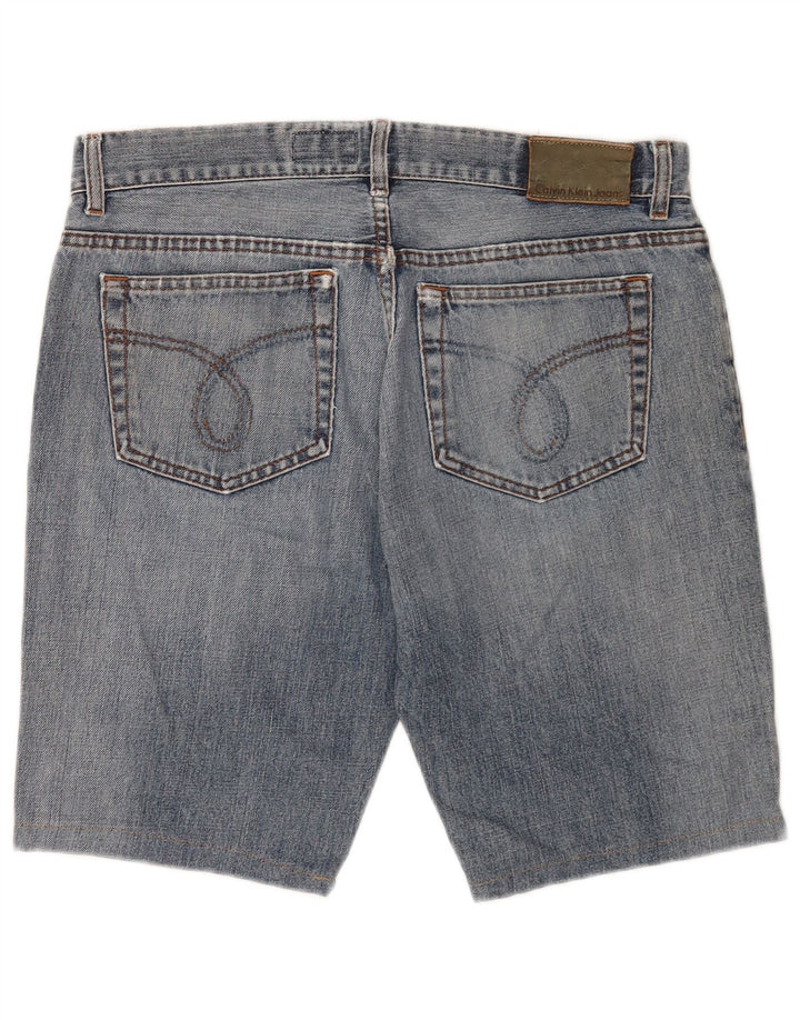Calvin Klein Mens Denim Shorts W34 Large Blue Cotton