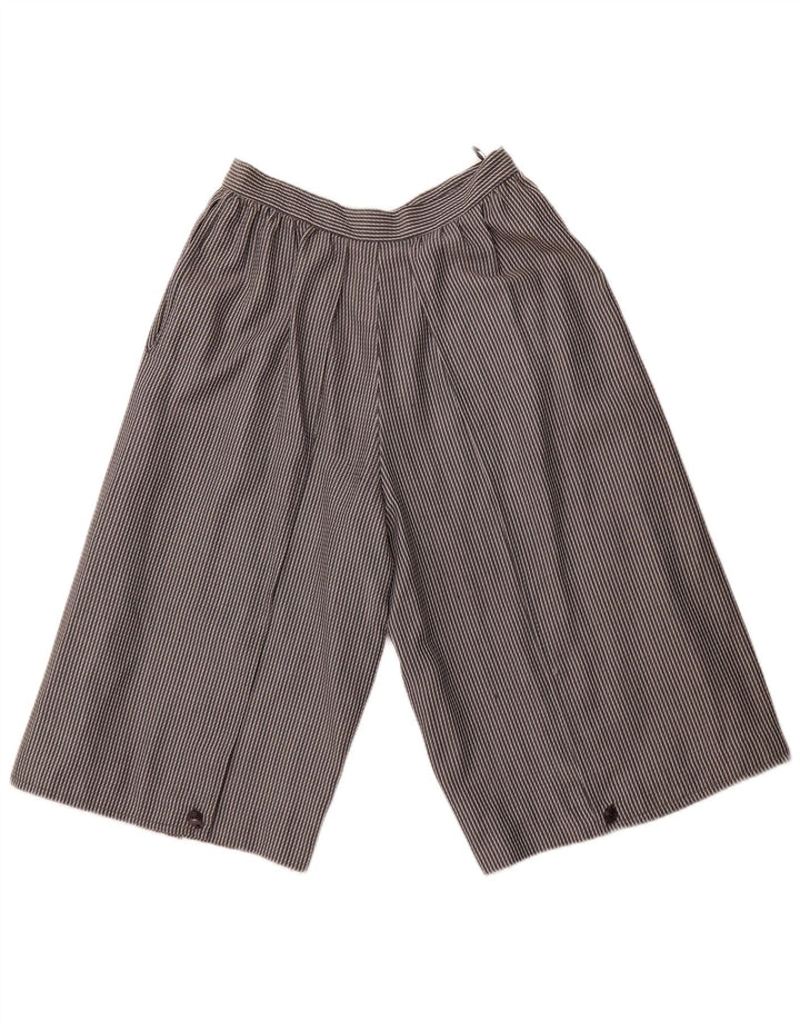 VINTAGE Womens High Waist Bermuda Shorts IT 44 Medium W26 Grey Striped