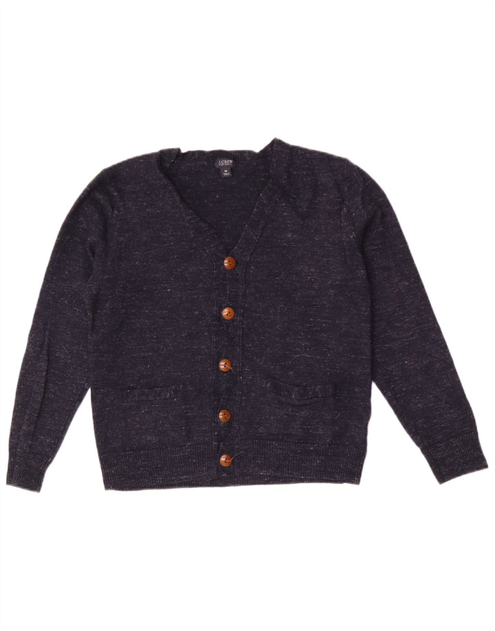 J. Crew Mens Slim Fit Cardigan Sweater Medium Navy Blue Flecked Wool