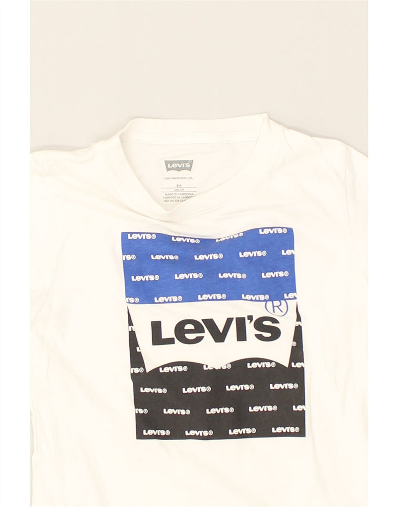 LEVI'S Boys Graphic T-Shirt Top 7-8 Years White Cotton | Vintage Levi's | Thrift | Second-Hand Levi's | Used Clothing | Messina Hembry 