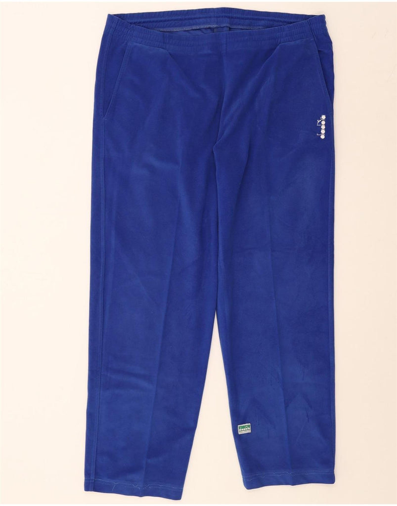 DIADORA Mens Velour Tracksuit Trousers UK 44 Large  Blue Polyester Vintage Diadora and Second-Hand Diadora from Messina Hembry 