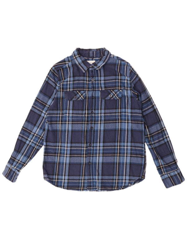 Mountain Warehouse Mens Flannel Shirt Large Navy Blue Check Cotton