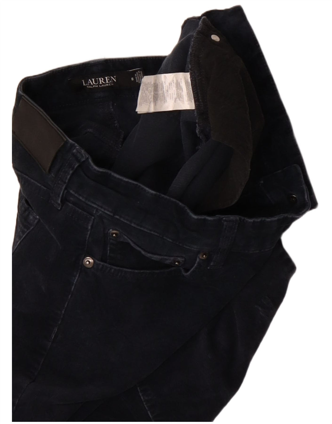 RALPH LAUREN Womens Corduroy Trousers US 8 Medium W30 L30 Navy Blue