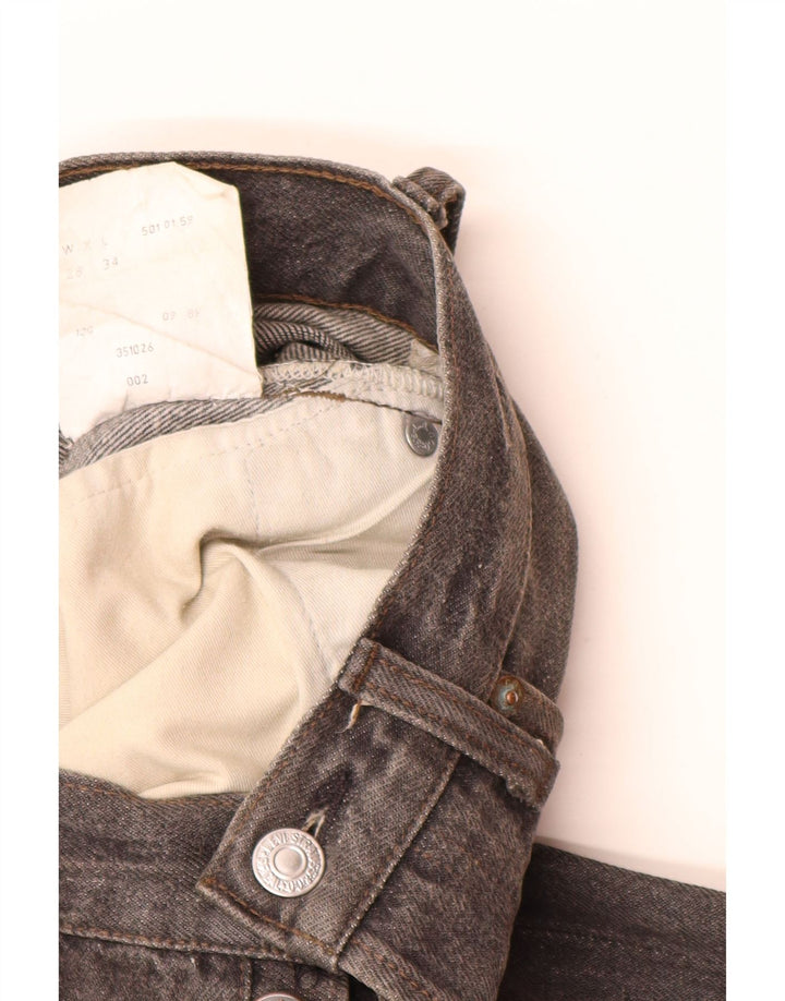 Levi's Mens 501 Straight Jeans W28 L28 Grey Cotton