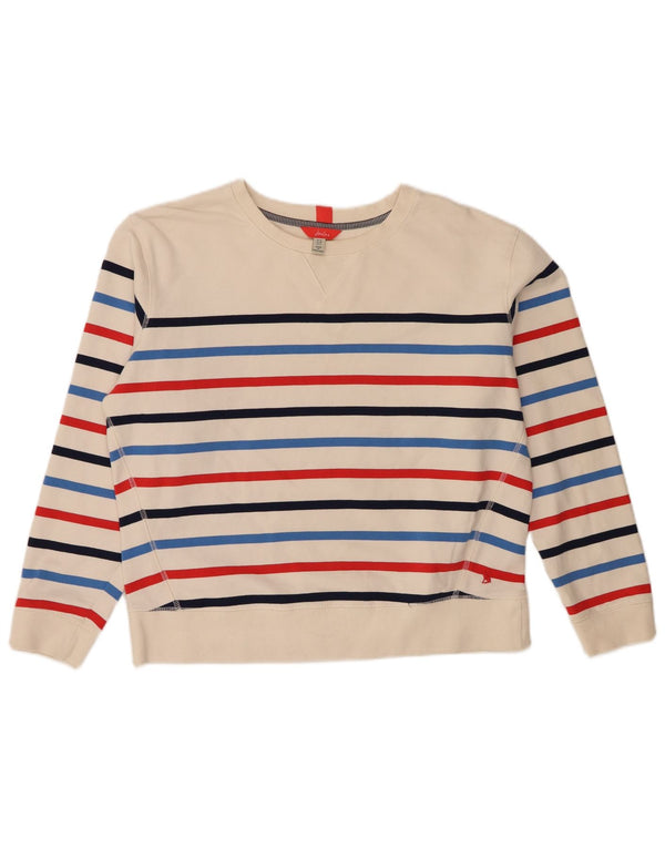 Joules Womens Oversized Sweatshirt Jumper UK 10 Small Off White Striped