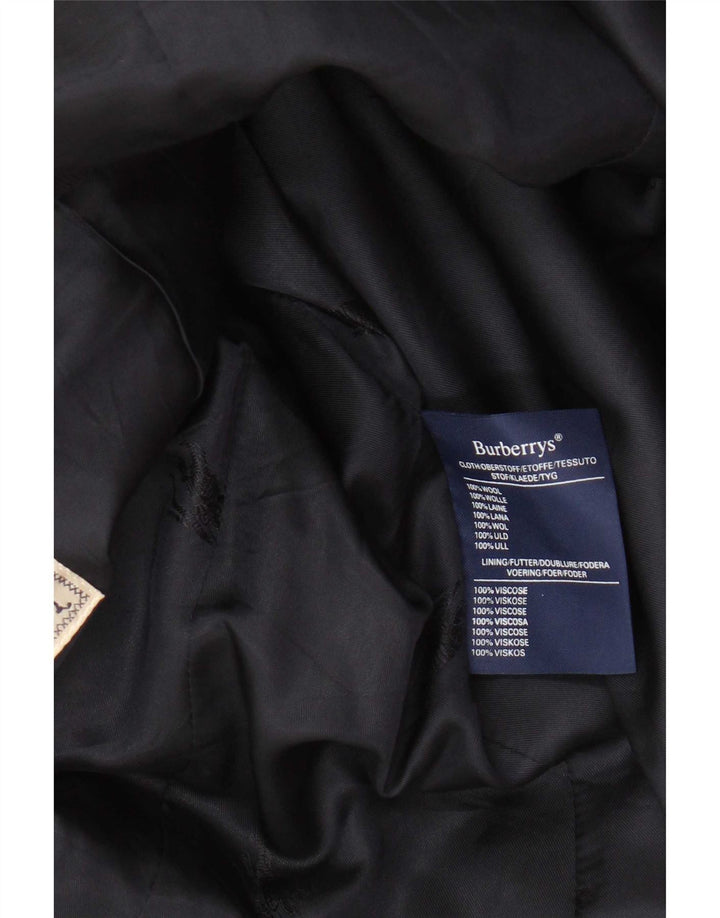 Burberrys Womens 1 Button Blazer Jacket UK 12 Medium Navy Blue Wool