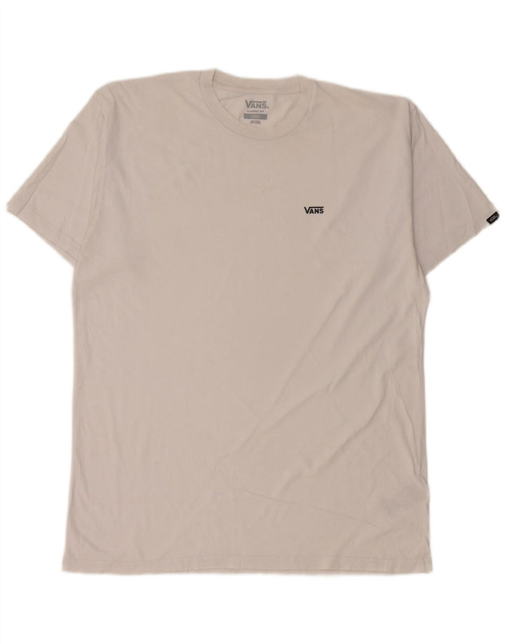 VANS Mens Classic Fit T-Shirt Top Large White Cotton