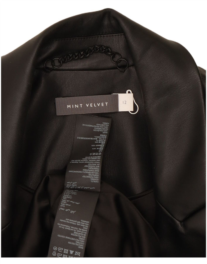 MINT VELVET Womens Double Breasted Blazer Jacket UK 12 Medium  Black