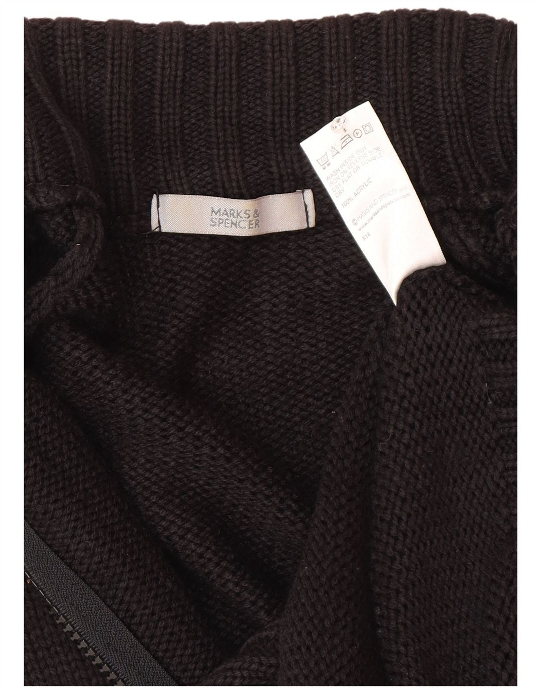 Marks & Spencer Womens Cardigan Sweater UK 14 Medium Black Acrylic