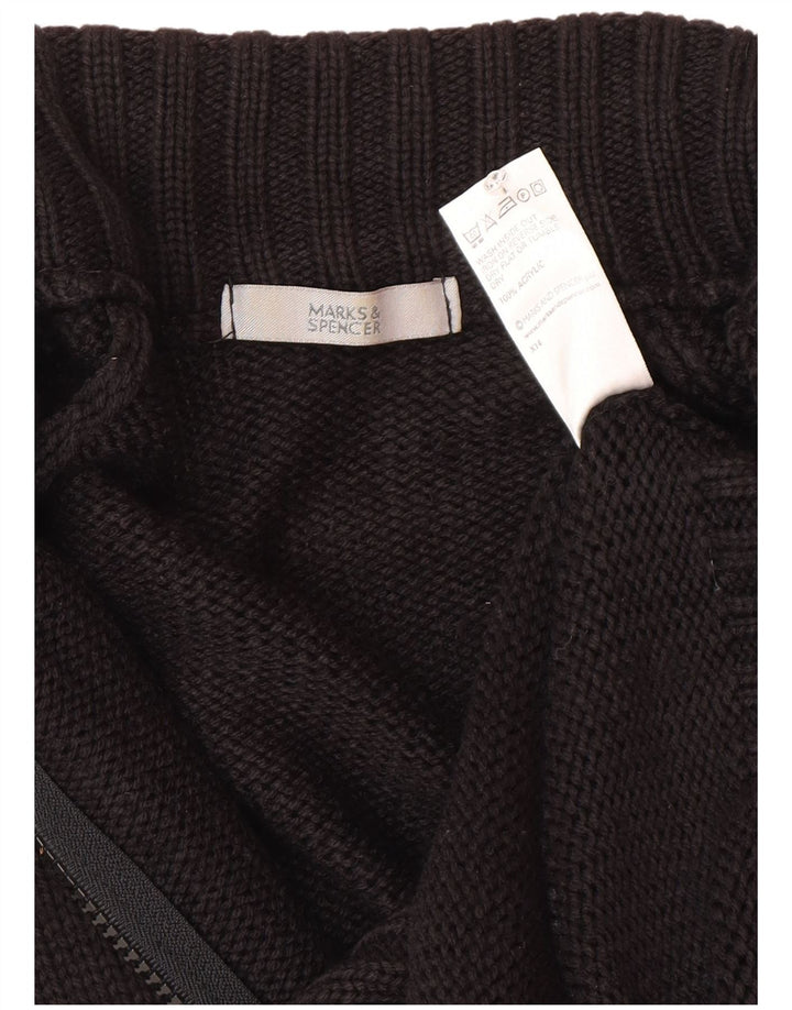 Marks & Spencer Womens Cardigan Sweater UK 14 Medium Black Acrylic