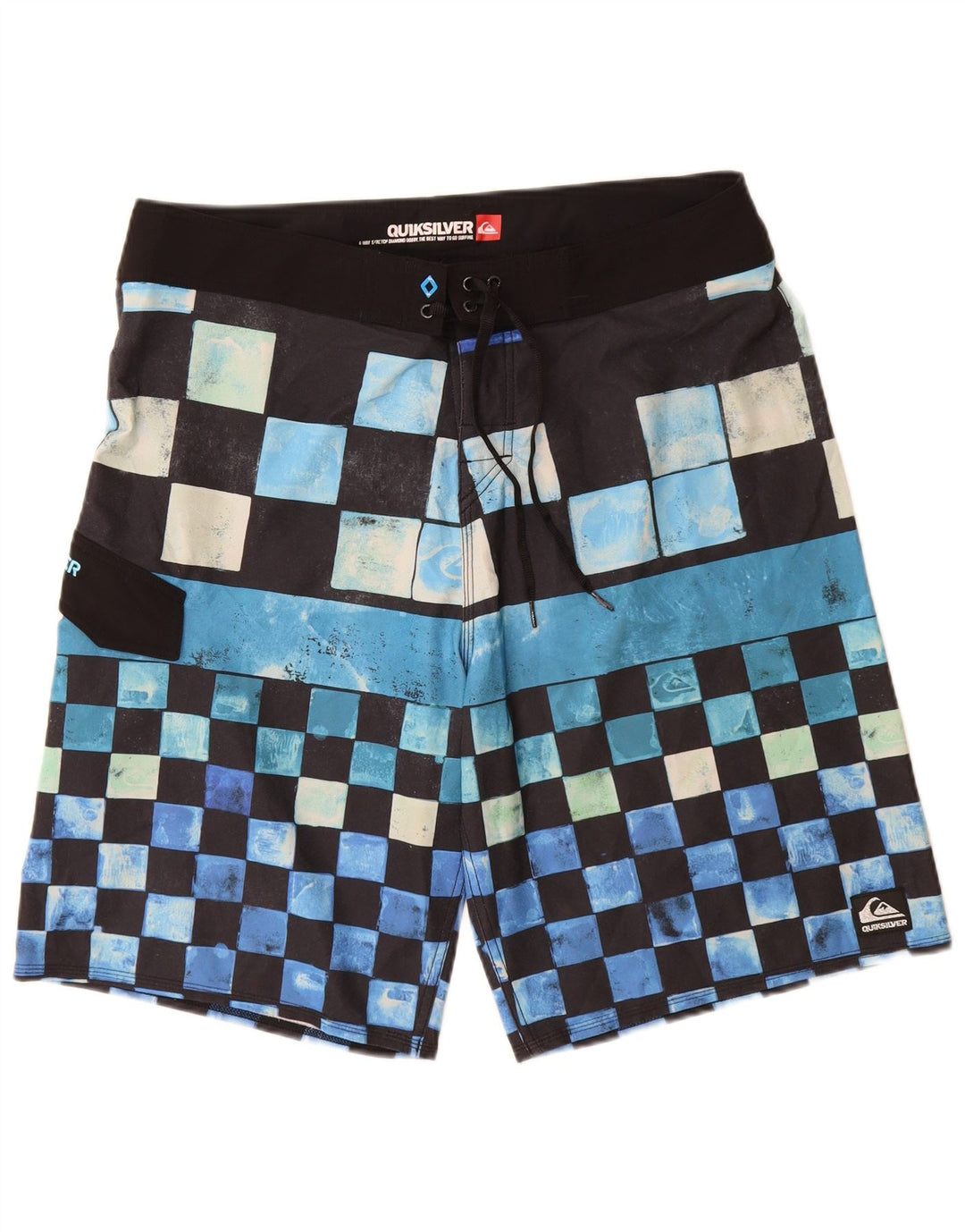 Quiksilver Mens Swimming Shorts Large Blue Geometric Polyester