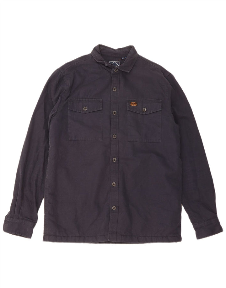 Superdry Mens Sherpa Lumberjack Shirt Medium Navy Blue Cotton
