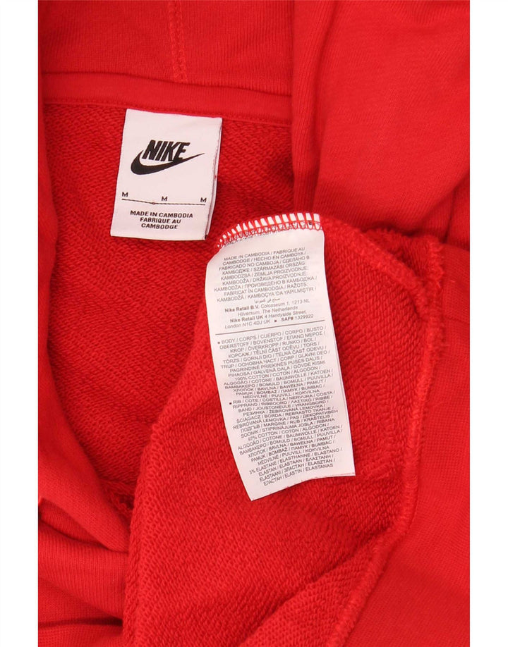 Nike Mens Hoodie Jumper Medium Red Cotton