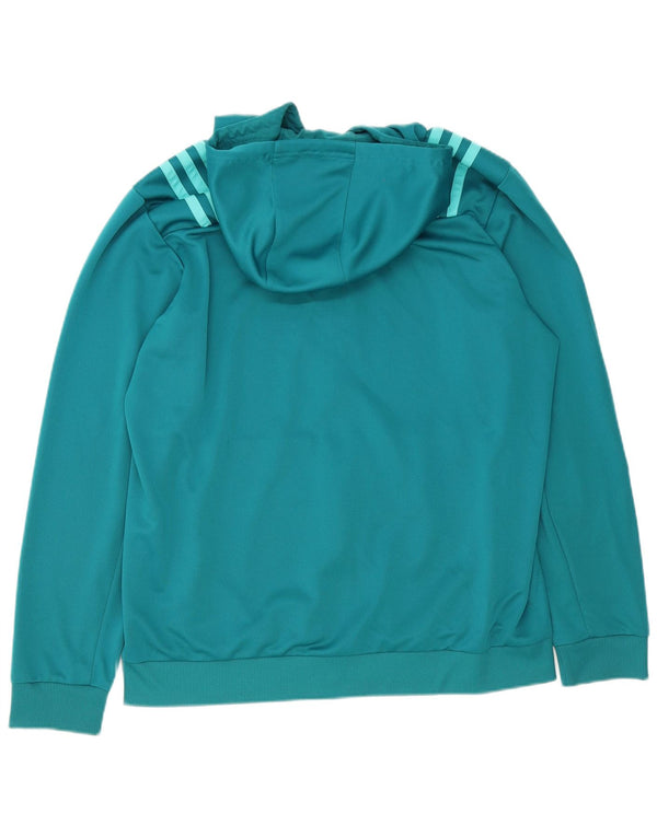 Adidas Mens Munster Rugby Hooded Tracksuit Top Jacket XL Turquoise