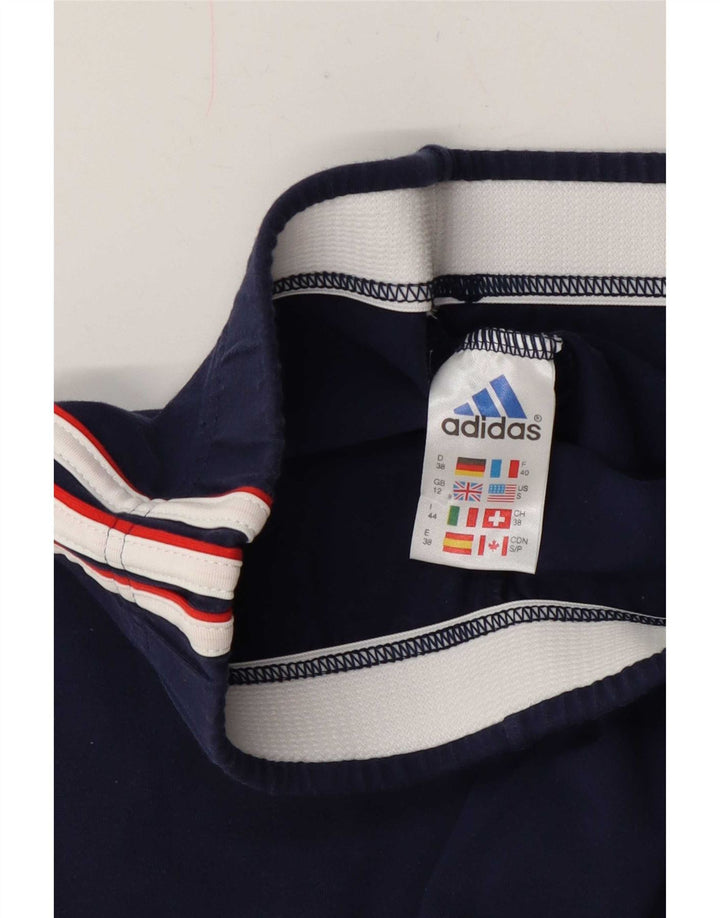 Adidas Womens Leggings UK 12 Medium Navy Blue Cotton
