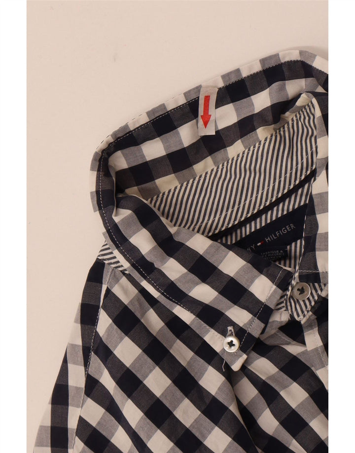 Tommy Hilfiger Mens Custom Fit Shirt Size 15 1/2 16 Medium Blue Gingham