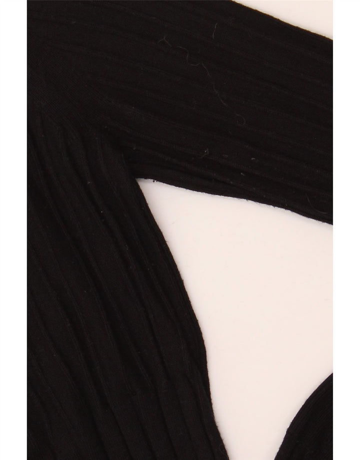 Marks & Spencer Womens V-Neck Jumper Sweater UK 8 Small  Black Viscose