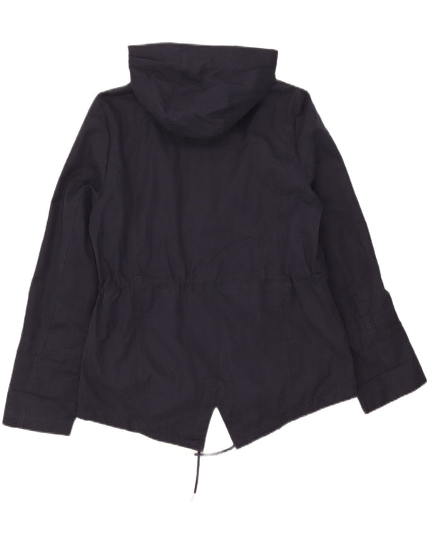 Laura Ashley Womens Weekend Hooded Rain Jacket UK 14 Large Navy Blue