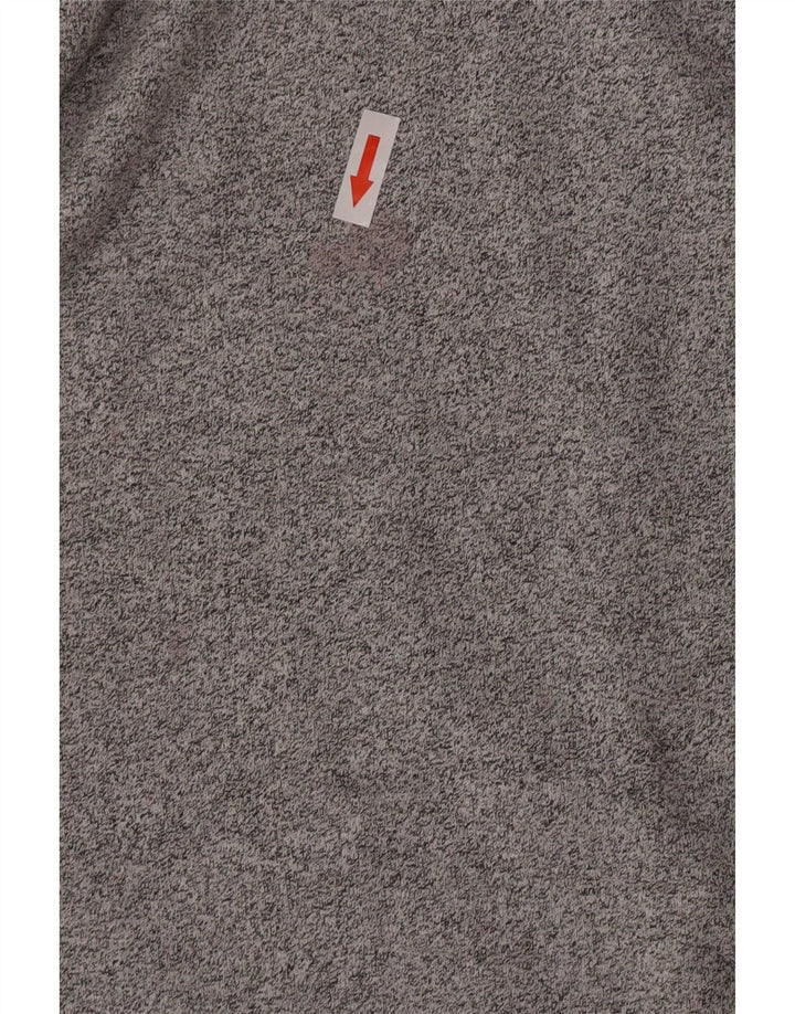 Asics Mens Graphic Zip Neck Sweatshirt Jumper Small Grey Flecked Cotton