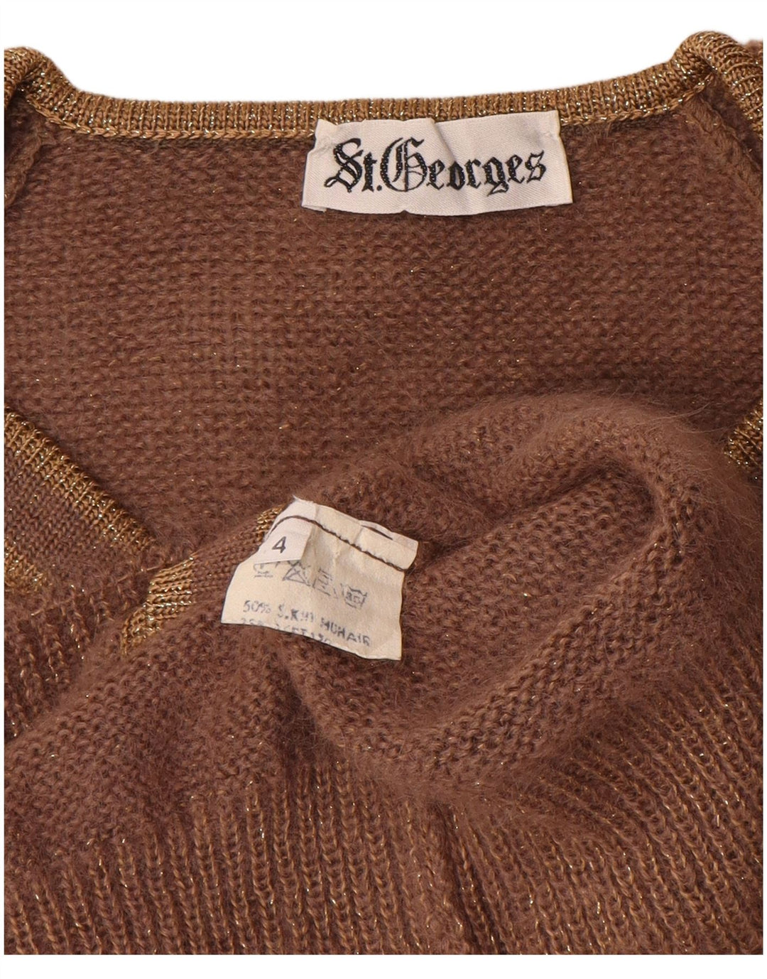 St. Georges Womens Oversized Cardigan Sweater US 4 Small Brown Flecked