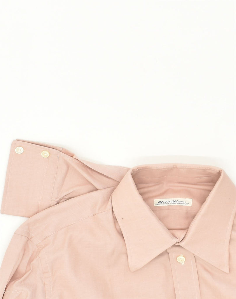 ANTICOLI Mens Shirt Medium Pink Cotton | Vintage ANTICOLI | Thrift | Second-Hand ANTICOLI | Used Clothing | Messina Hembry 