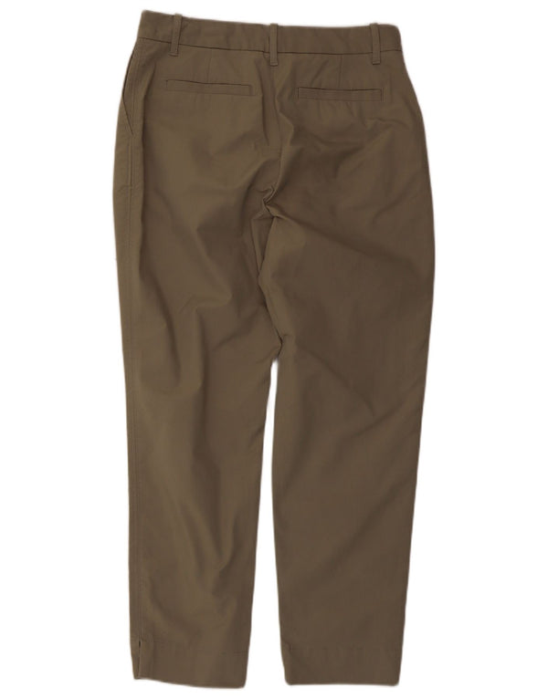 Marks & Spencer Womens Tapered Chino Trousers UK 10 Small W30 L26 Khaki