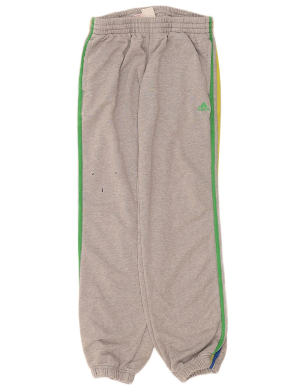 Adidas Boys Climalite Tracksuit Trousers Joggers 15-16 Years Grey Cotton