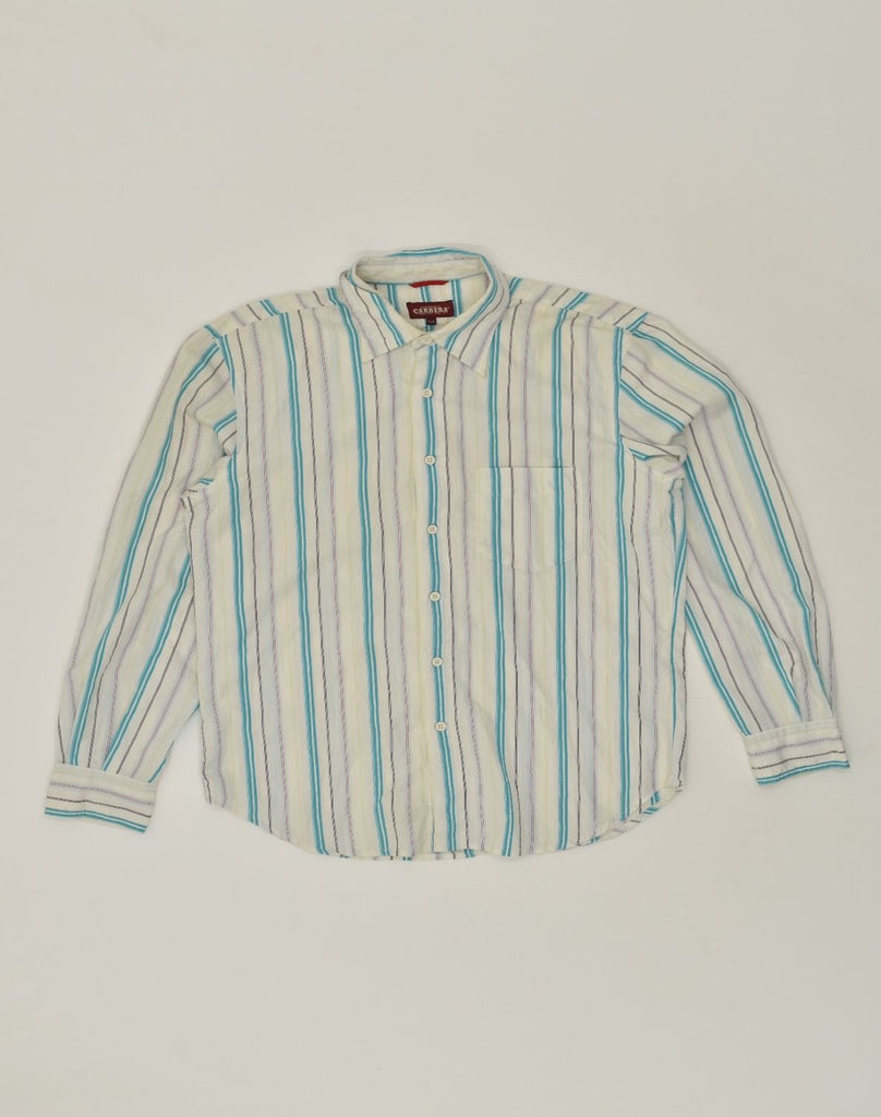 CARRERA Mens Shirt Medium Multicoloured Striped Cotton | Vintage Carrera | Thrift | Second-Hand Carrera | Used Clothing | Messina Hembry 